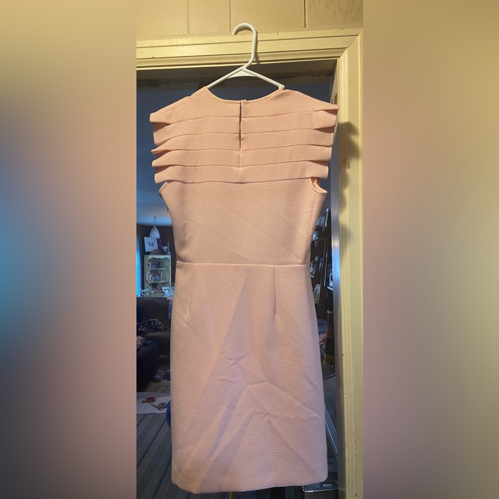 SANDRO Laurena Pleat Detail Mini Dress In Rose Pink - Picture 10 of 10